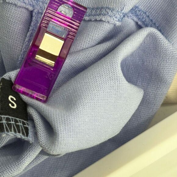 NWT CHNGE Blue Cream 100% Organic Cotton Short Sleeve Crop T-Shirt Small - Picture 8 of 8